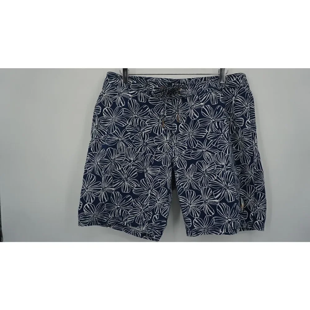 Reyn Spooner Men's Size 36 Mala Melia Boardshorts Cotton Floral Blue White Swim